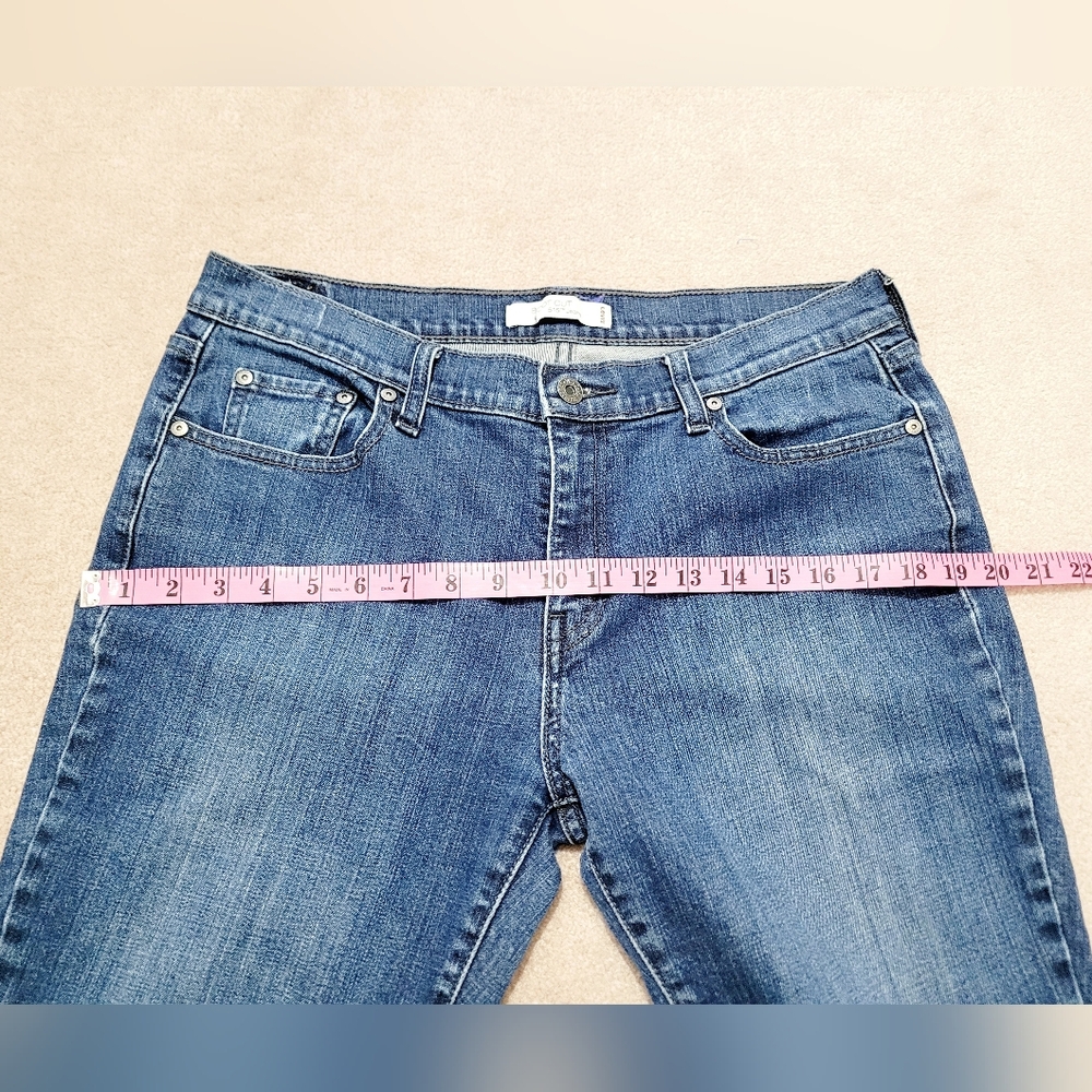Levi’s 515 Bootcut Jeans Women’s Size 12 S Blue Denim Stretch Studded Pockets - Picture 8 of 15